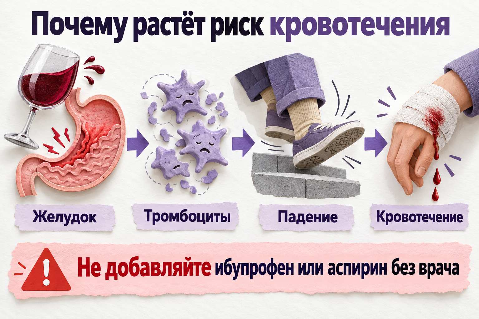 Почему алкоголь повышает риск кровотечения при приеме антикоагулянтов